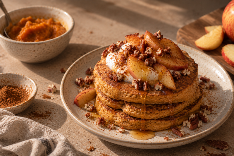 Gesunde Pumpkin Spice Protein Pancakes