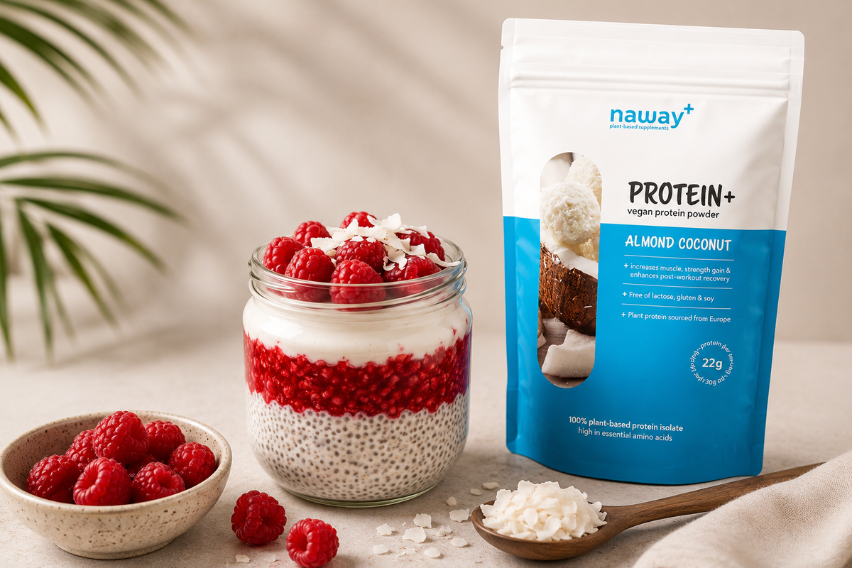 Raspberry & Coconut Protein Chia Pudding
