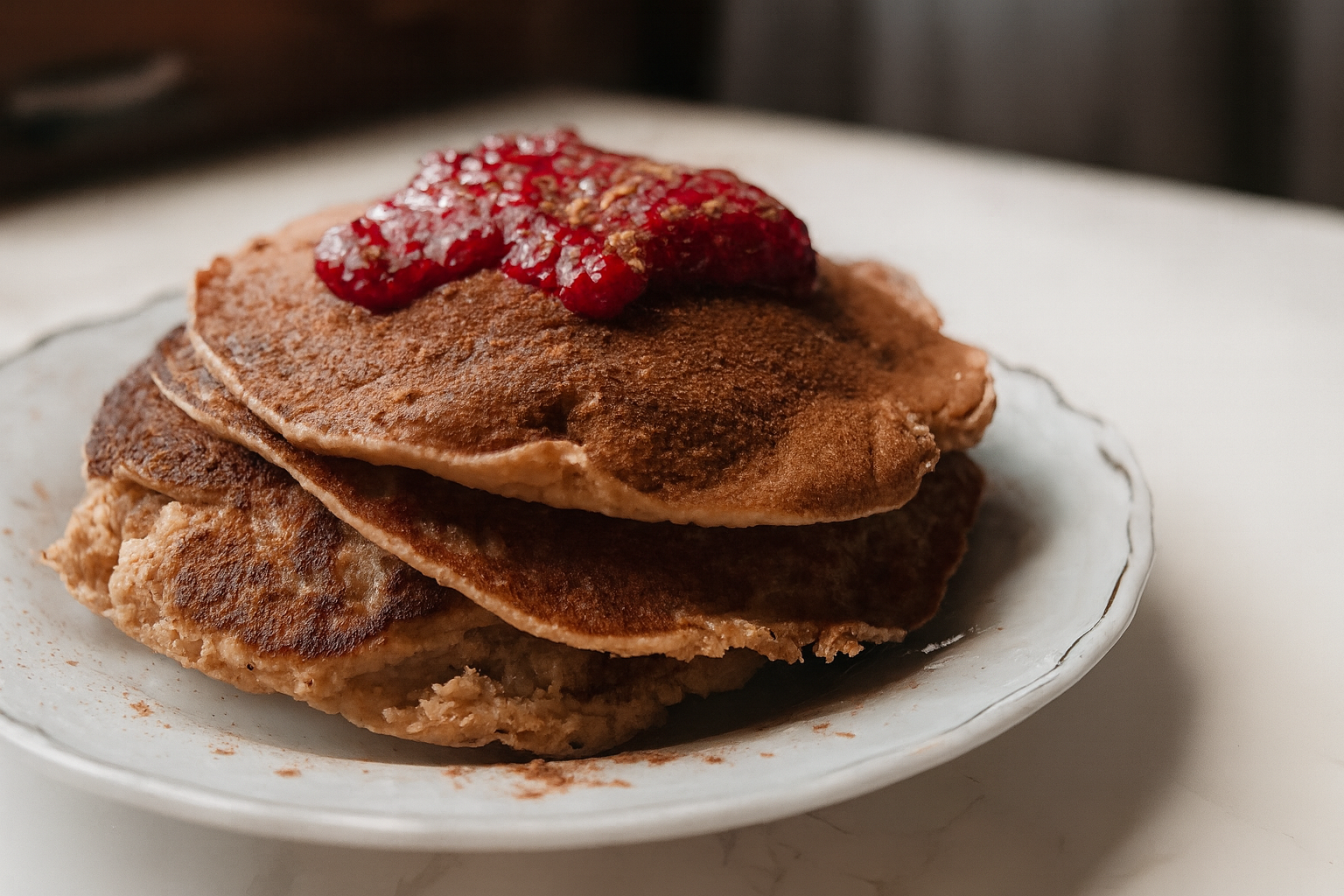 Fluffy Vanilla Protein Pancakes